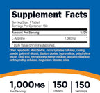 Nutricost L-Arginine 1000mg, Amino Acid Tablets (150 Tablets)