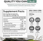 Wild Foods Fish Oil Omega 3 Supplements | 1600 mg | Highly-Potent: DPA, DHA, EPA | Burpless, Odorless, Non-GMO, Gluten Free | For Brain & Heart Health, Joint Support | 60 Capsules (1 pk) | 30 Servings