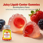 Liquid-Filled B Complex Gummies for Daily Routine, Juicy Berry Flavor, Complete B Vitamins with Vitamin C, CoQ10 & Inositol, Easy to Enjoy, 60 Gummies x 2 (120 Total)