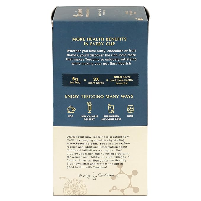 Teeccino Dark Chocolate - Prebiotic SuperBoost™ Herbal Tea - 25 Tea Bags - Support Your Probiotics with Vegan GOS & Organic XOS For Good Gut Health and Regularity, Digestive Chocolate Tea, (Pack of 3)