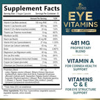 Eye Vitamins Supplements - 3x Strength Eye Health Vitamin with Lutein and Zeaxanthin - Vision Macular Health & Dry Eyes Support With Zinc, Vitamins C E & Minerals, Bottled in USA - 60 Capsules