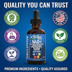 Liposomal NAD Resveratrol Supplement Liquid Drops for Women Taurine Fisetin Grape Seed Quercetin Berberine Astaxanthin Pterostilbene Spermidine Fo Ti Gotu Kola Anti Aging CelluVive by Clean Nutra 4oz