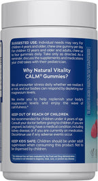 Natural Vitality Calm Magnesium Gummies | 330mg Per Serving | Raspberry Lemon Flavored Supplement | Gluten-Free & Vegan | 240 Count