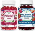 Lunakai Cranberry D-Mannose + Probiotic Extra Strength Gummies Bundle – Naturally Flavored, Non-GMO – 60ct Each