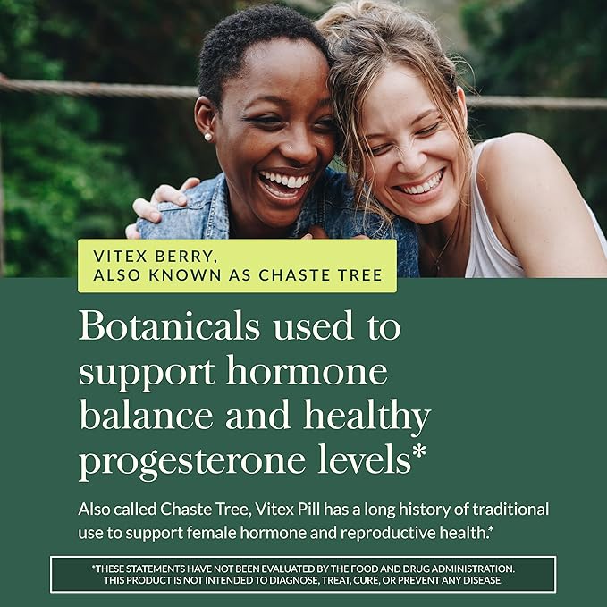 Gaia Herbs Vitex Berry - Vitex Traditionally Used to Support Hormone Balance for Women & a Healthy Menstrual Cycle* - 60 Vegan Liquid Phyto-Caps (30 Servings)