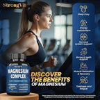 1000mg Magnesium Complex for Women and Men, 12 in 1 Magnesium Supplement with Ashwagandha, Zinc, D3, L-theanine. Easy to Swallow, High Absorption, Sleep Support & Stress Relief (60 Capsules)