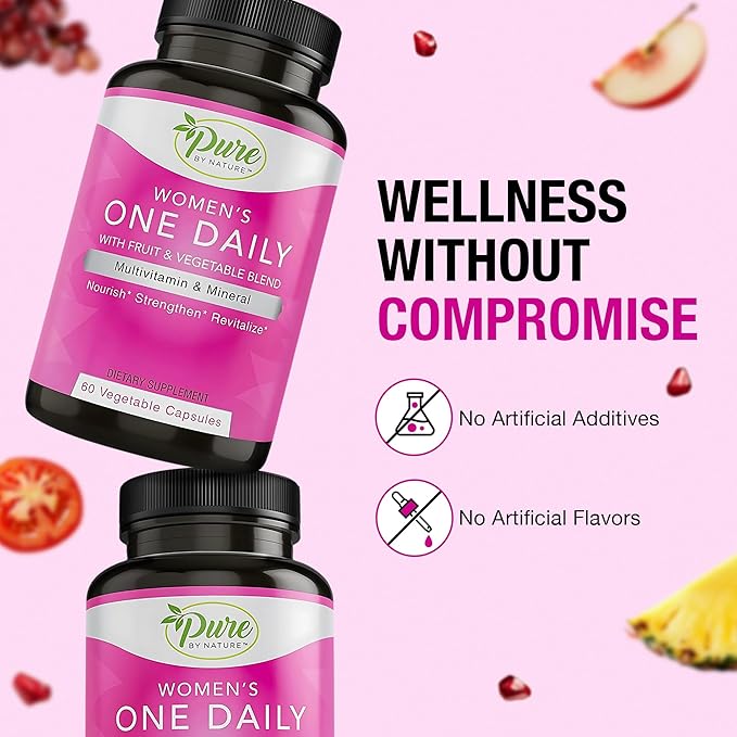 Pure By Nature Bundle Pack of 600mg D Mannose 240 Capsules & One Daily Multivitamin for Women 60 Capsules Supplements, Immunity & Urinary Tract Health Support Women’s Wellness Bundle