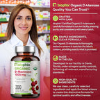 biophix D-Mannose USDA Organic 1500 mg 200 Veggie Caps - Supports a Healthy Bladder Urinary Tract, Non-GMO, Vegan-Friendly