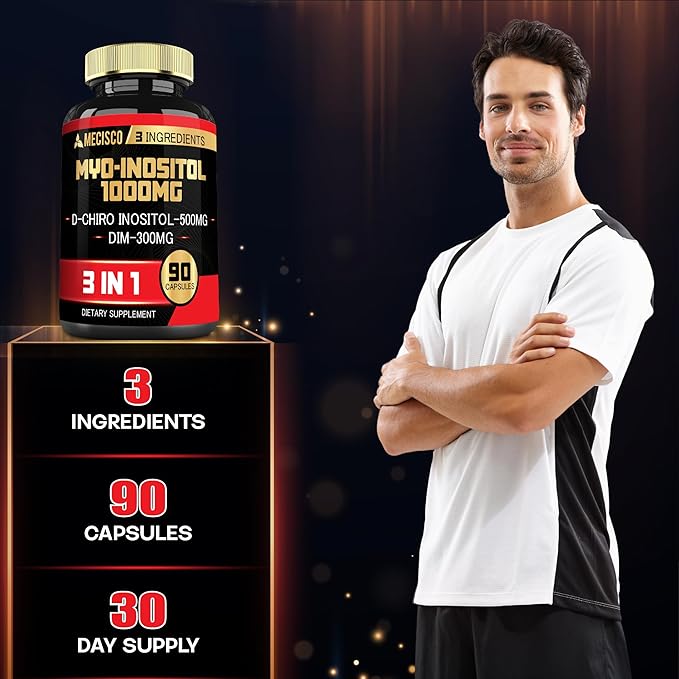 3in1 Myo-Inositol & D-Chiro Inositol Supplement with DIM - 90 Capsules - 30 Days