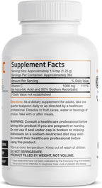 Bronson Buffered Vitamin C Powder Ascorbic Acid Buffered with Sodium Ascorbate Soluble Fine Crystals – Promotes Healthy Immune System and Cell Protection – Powerful Antioxidant - 1 Pound (16 Ounces)