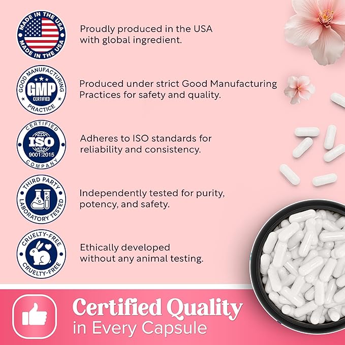 Myo-Inositol & D-Chiro Inositol Supplement for Women - 40:1 Ratio Inositol Capsules with Folate, Vitamin D3, Magnesium & Zinc - Ovarian Support Inositol Multivitamin - 2050mg, 120 Count