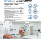 Liposomal NAD+ Liquid Packets - Liposomal Nicotinamide Riboside Resveratrol PQQ for Cellular Health Energy Focus & Healthy Aging