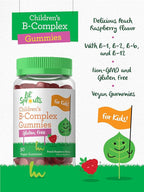 Carlyle Kids B Complex Gummies | 90 Count | with Vitamin B1, B2, B6, B12, and Ashwagandha Extract | Peach Raspberry Flavor | Vegan, Non-GMO & Gluten Free Supplement | Lil' Sprouts