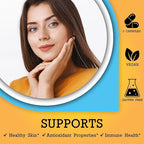 Skin Care Supplement Capsules - Nicotinamide/Niacinamide/Niacin 500mg (Vitamin B3) and Polypodium Leucotomos (Fern Extract) 480mg, Antioxidant Rich Formula