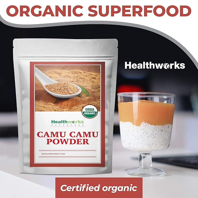 Healthworks Superfoods Camu Camu Powder Organic - 8 Oz - All-Natural & Certified Organic - Antioxidants, Vitamin C & Potassium - Peruvian Origin - Juices, Teas & Smoothies