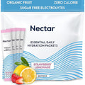 Nectar Hydration Packets - Electrolytes Powder Packets - No Sugar or Calories - Organic Fruit Liquid Daily IV Hydrate Packets for Dehydration Relief & Rehydration (Strawb. Lemon 18 Pack)