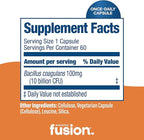 Bariatric Fusion Probiotic Capsule | Easy to Swallow Bariatric Vitamin | 10 Billion CFU | Bacillus Coagulans | Support Digestive & Immune Health | 60 Count
