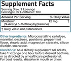 Bronson Melatonin 12mg Fast Dissolve Nighttime Sleep Aid Support & Relaxation Support, 180 Peppermint Vegetarian Lozenges