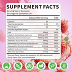 Iron Supplement Gummies for Women & Men, Vegan Iron Gummies with Vitamin C, A, B-Complex, Folate, Zinc for Blood Building & Energy Support, Strawberry Flavor, 120 Count