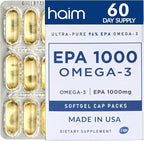 HAIM EPA1000 – High-Potency EPA Fish Oil Supplement – 1,000mg Omega-3 for Heart, Brain & Joint Health – Pure, Burpless Capsules – 60 Softgels – Made in USA