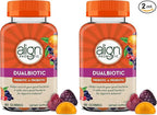 Align Dualbiotic, Prebiotics and Probiotics for Women and Men, Probiotics for Digestive Health, Prebiotics Help Nourish Good Bacteria, Natural Fruit Flavors, 90 Probiotic Gummies,(Pack of 2)