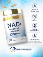 Carlyle NAD+ Supplement for Women & Men | 1000 mg | 60 Capsules | Advanced Complex with Resveratrol and Collagen | Non-GMO & Gluten Free