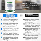 Bicarb Boost Sodium Bicarbonate Capsules Extra Strength 1300mg Organic Use Delayed-Release Sodium Bicarbonate Tablet, Kidney, Alkalinity, Health, Pure Baking Soda Tablet 120 Sodium Pills