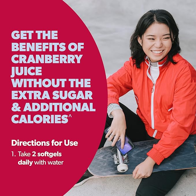 AZO Cranberry Pro Urinary Tract Health Supplement 600mg PACRAN, 1 Serving : More Than 1 Glass of Cranberry Juice, Sugar Free Cranberry Pills, Non-GMO 100 Softgels (Pack of 2)
