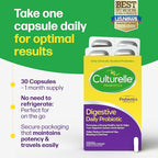 Culturelle Daily Probiotic Capsules For Men & Women, Most Clinically Studied Probiotic Strain, Digestive & Gut Health, Supports Occasional Diarrhea, Gas & Bloating, 1 Month Supply, 30 CT