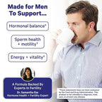 BlueStork Men's Fertility Tea: Organic Fertility Supplements for Men, Green Tea, Maca Root, and Ginkgo Biloba for Male Reproductive Health, Mint, 15 Sachets