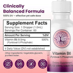 P5P Vitamin B6 Liquid Drops (Pyridoxal 5 Phosphate) – Active Form B6 Supplement – 60 Servings (2 Month Supply) – 2 Fl Oz (58mL) – Solrients