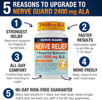 Nerve Relief with 2400 mg Alpha Lipoic Acid – 7 Powerful Nutrients to Support Feet Hands Toes – 2400mg ALA, Vitamins B12 B6 & B1, Magnesium, Turmeric – 60 Capsules