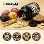Maca Root Capsules 20:1 Extract + Korean Panax Ginseng10:1 Extract - 20x Concentrated Black + Red + Yellow Maca Root, 10x Concentrated Panax Ginseng Capsules - Ultra Potent & Highly Purified