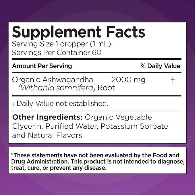 Ashwagandha KSM 66 Drops, 2000mg Natural Berry Flavor - Ashwagandha Supplements for Women, Ksm-66 Ashwaganda Extract for Immune Support, Performance, Heart Health - 60 Servings (Pack of 2)