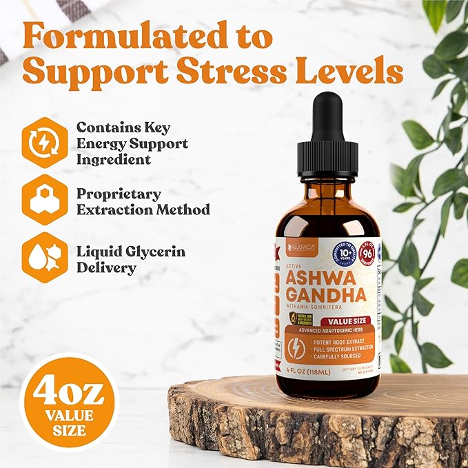 Rejuvica Health Active Iodine + Active Ashwagandha 4oz Bundle - Energy & Stress Support Bundle - Advanced Liquid Delivery