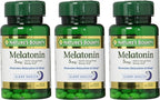 Nature's Bounty Melatonin 100% Drug Free Sleep Aid, Dietary Supplement, Promotes Relaxation and Sleep Health, 5 mg, 90 Count, Pack of 3