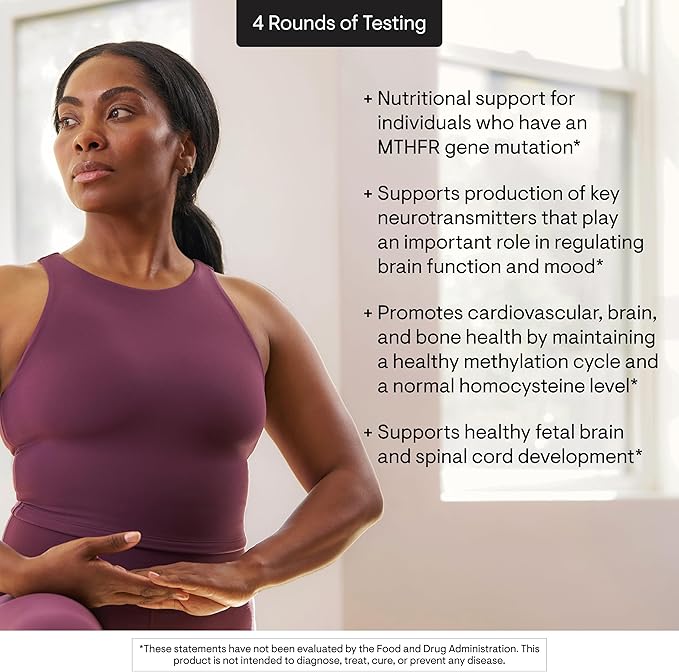THORNE - 5-MTHF - Methylfolate (Active B9 Folate) Supplement - Supports Cardiovascular Health, Fetal Development, Nerve Health, Methylation & Homocysteine Levels* - 60 Servings - 5-MTHF 1mg