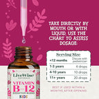 Organic Vitamin B12 Liquid Drops for Kids – Bioactive Blend with Methylcobalamin & Adenosylcobalamin - Vegan, Non-GMO, USDA Organic, 3 Months Supply, 0.4 FL OZ