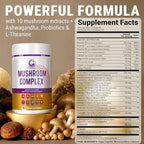 LEGRANO Premium Evening Mushroom Supplement Capsules with Lion’s Mane, Reishi Mushroom, Turkey Tail, Chaga, Ashwagandha, L-Theanine, Vitamins & Minerals – Adaptogenic Mushrooms for Relaxation & Sleep