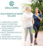 Alaskan Wild-Caught Marine Collagen Peptides with Hyaluronic Acid & Vitamin C - Supports Skin, Hair, Nails, Joints & Bones - Type 1 & 3 Collagen for Women & Men - 120 Powder Capsules