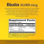 21st Century Biotin 10,000 mcg Tablets (360 Count), High Potency Biotin Supplement, Supports Hair, Skin & Nail Health, Gluten & Sugar-Free, Daily Vitamin B7 Supplement, Non-GMO