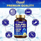 1400MG R Alpha Lipoic Acid, 28-in-1 Stabilized ALA Supplements, Neuropathy Supplements with L-Carnitine, NAC & B-Complex, R-ALA Supplement Antioxidant for Nerve, Brain, Energy丨Vegan, 240 Capsules