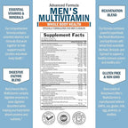 Men's Multivitamin with Vitamin C A B D3 E Zinc for Immune Support - Once Daily Supplement for Energy & Heart - Antioxidants & Digestive Enzymes for Absorption - Mental Clarity & Focus Support -60 Ct