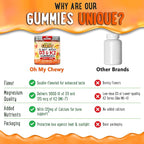OH MY CHEWY Center-Filled Vitamin D3 K2 & Calcium Gummies - Supplement for Healthy Teeth, Bone & Energy - 5000 IU D3, 120 mcg K2(MK-7), 120 mg CA - Vegan & Non-GMO - 60 Count