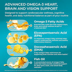 PUREHEALTH RESEARCH Complete Omega 3 Fish Oil Softgels - Omega-3 Fatty Acid Supplements for Women & Men - EPA DHA Supplement for Hearth, Brain & Vision Support - Non-GMO- 90 Soft Gels
