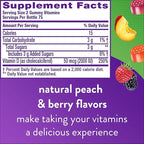 Vitafusion Fiber Well Sugar Free Fiber Supplement & Vitamin D3 Gummy Vitamins for Bone and Immune System Support, Peach, BlackBerry and Strawberry Flavored, 50 mcg Vitamin D, 75 Day Supply, 150 Count