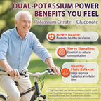 Potassium Citrate and Potassium Gluconate Supplement, 1200mg Two Forms of Potassium Gummies, w/Magnesium, Omega-3, Calcium, Vitamin D3 K2 B12 E B6, Folate for Mṵṣḉḷḙ, Nerves, Health Bones, 60Cts