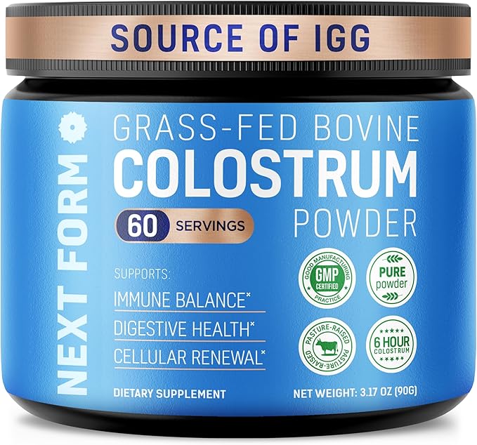 Bovine Colostrum Powder for Women &Men Source of IgG & IgA Grass-Fed, Pure Bovine Colostrum for Gut Health, Immune Support, Muscle Recovery & Wellness, Unflavored - 3.17 Oz - 60 Servings (Made in USA)