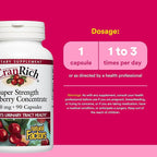 CranRich by Natural Factors, Super Strength Cranberry Concentrate, Antioxidant Supplement for Urinary Tract Support, Non-GMO, 90 Capsules