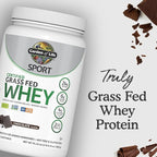 Garden of Life SPORT Whey Protein Powder Chocolate, Premium Grass Fed Whey Protein Isolate plus Probiotics for Immune System Health, 24g Protein, Non GMO, Gluten Free, Cold Processed - 20 Servings